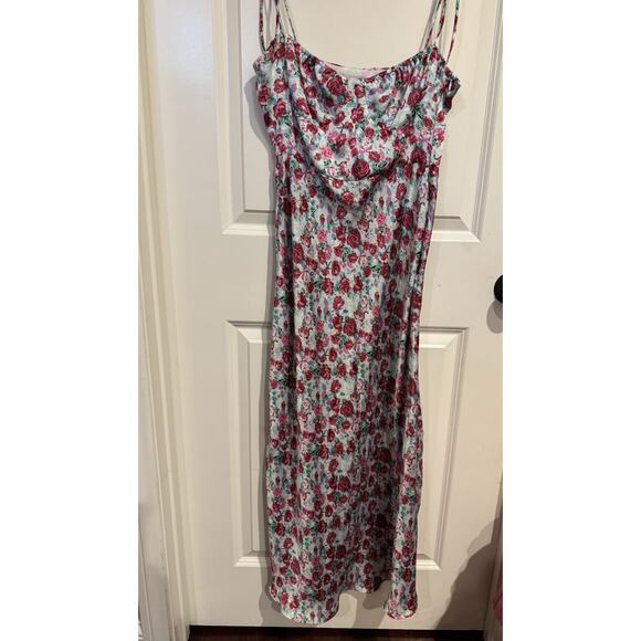 Zara floral satin maxi dress size medium - Picture 1 of 7